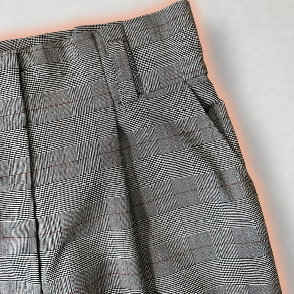 A.L.C. ‘Diego’ Gray & Black Wool-Blend Checkered Print Paperbag Pant Size 4 - Picture 7 of 16